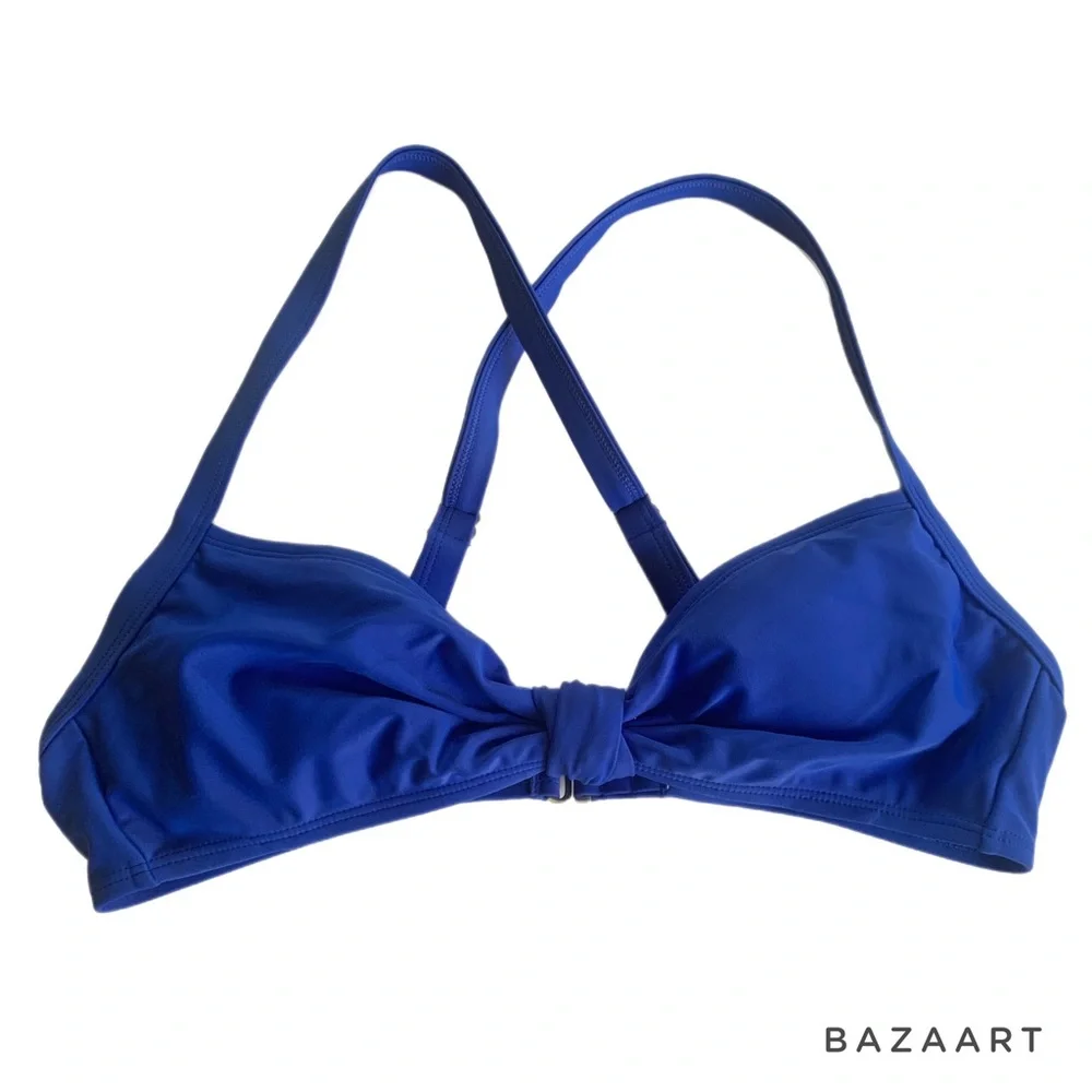 Xhilaration Blue Front Twist Bralette & Xhilaration Tropical Bikini Bottom - Picture 4 of 8